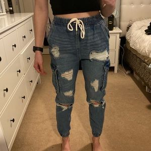 Jean jogger pants